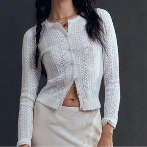 Anthropologie White Cardigan